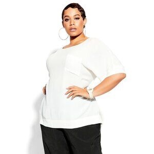 CITY CHIC White Easy Weekend Top